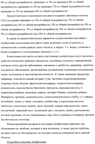 Способ и композиция для улучшения с помощью питания регуляции глюкозы и действия инсулина (патент 2421076)