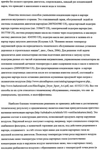 Устройство для уменьшения конденсации паров в картере двигателя внутреннего сгорания (патент 2482294)