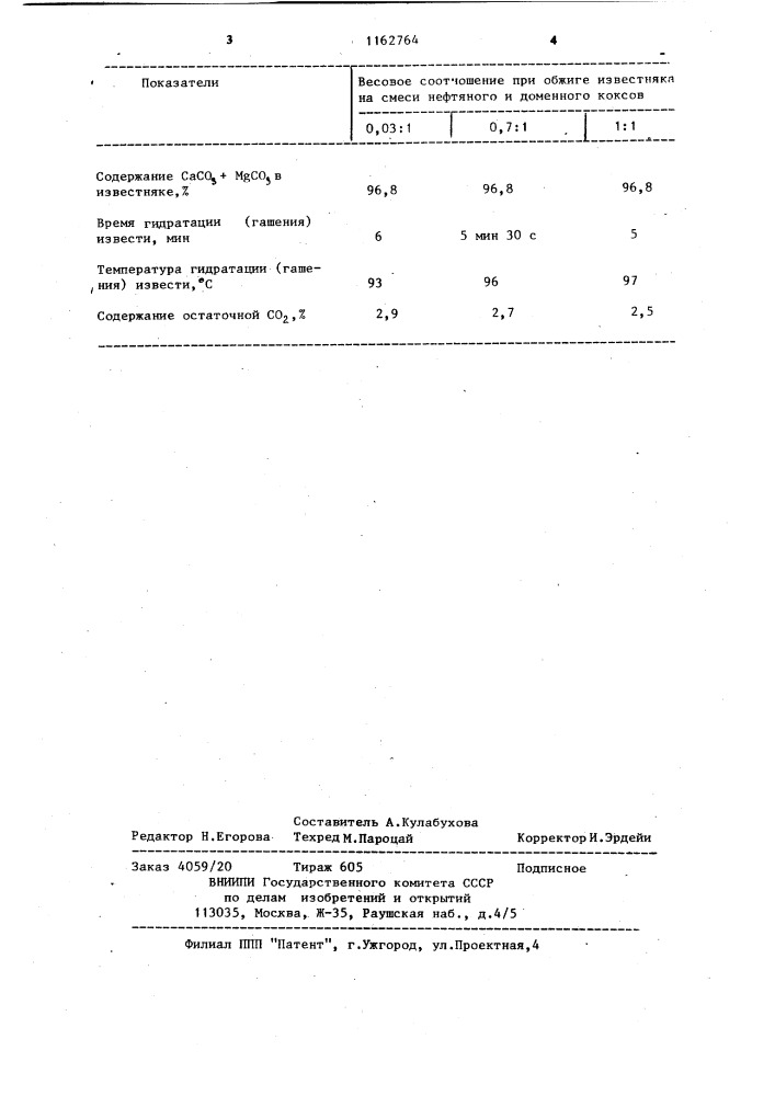 Способ получения извести (патент 1162764)