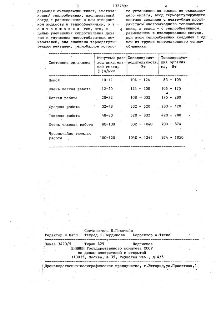 Автономная криогенная теплозащитная система жизнеобеспечения (патент 1327892)