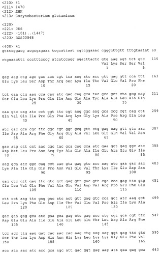 Гены corynebacterium glutamicum, кодирующие белки резистентности и толерантности к стрессам (патент 2303635)