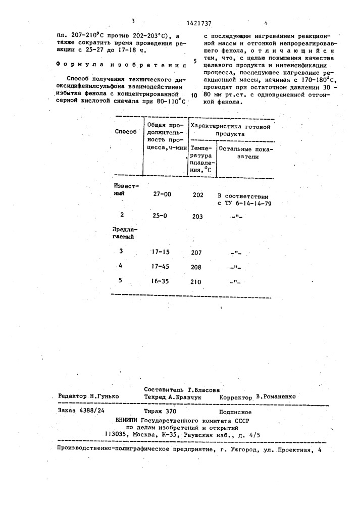 Способ получения технического диоксидифенилсульфона (патент 1421737)