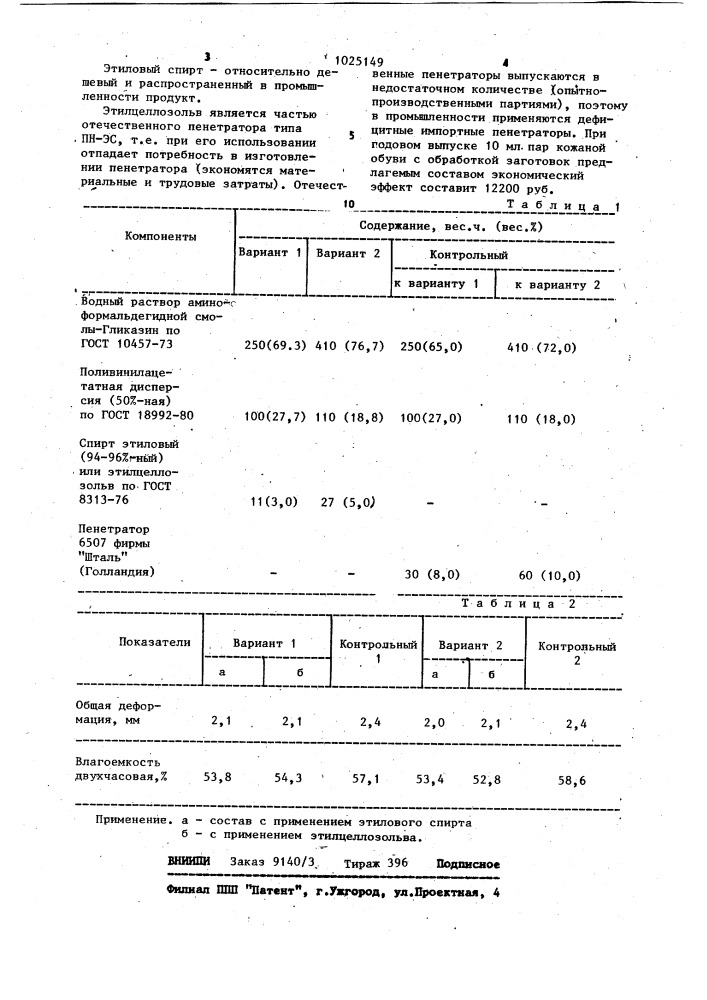 Состав для обработки верха обуви из натуральной кожи (патент 1025149)