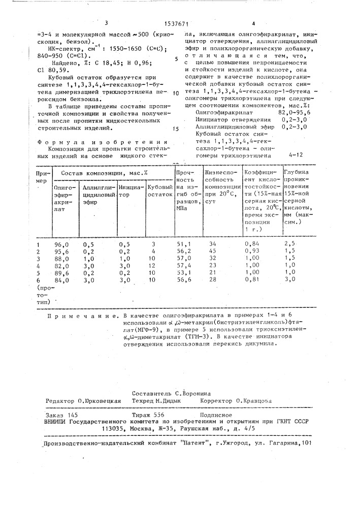 Композиция для пропитки строительных изделий на основе жидкого стекла (патент 1537671)