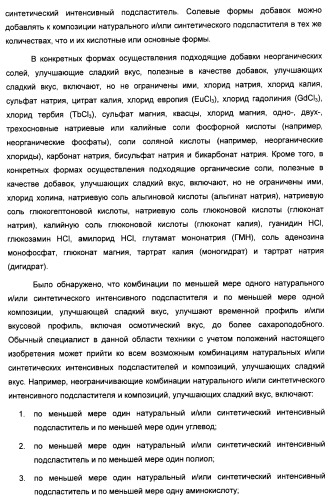 Композиция интенсивного подсластителя с жирной кислотой и подслащенные ею композиции (патент 2417032)