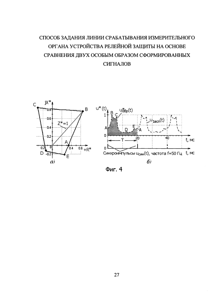 Способ задания линии срабатывания измерительного органа устройства релейной защиты на основе сравнения двух особым образом сформированных сигналов (патент 2615614)