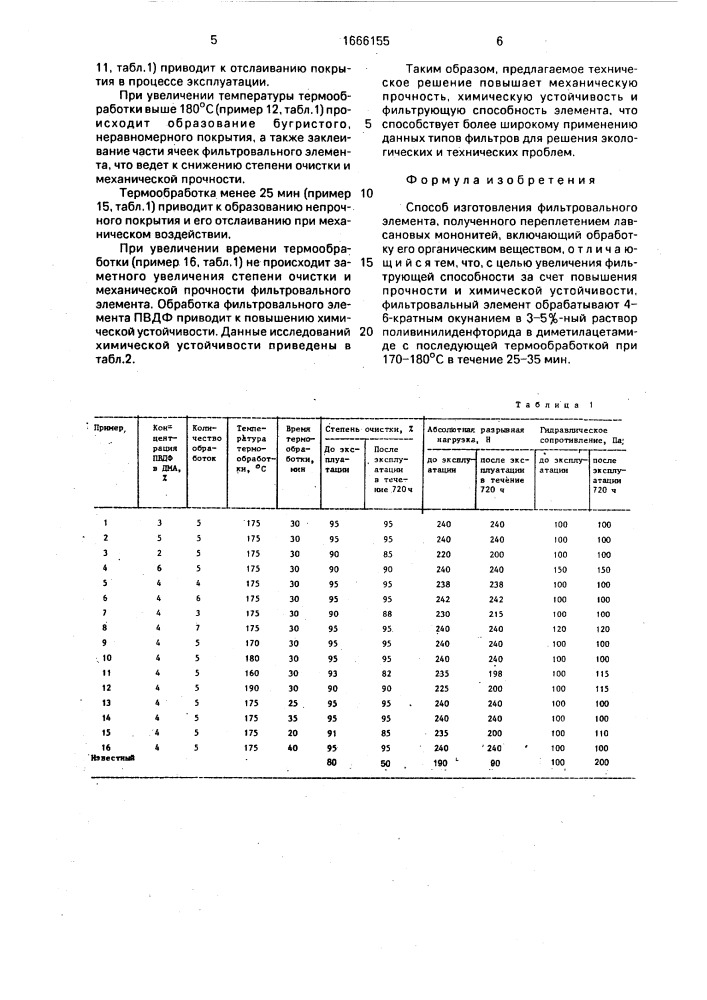 Способ изготовления фильтровального элемента (патент 1666155)