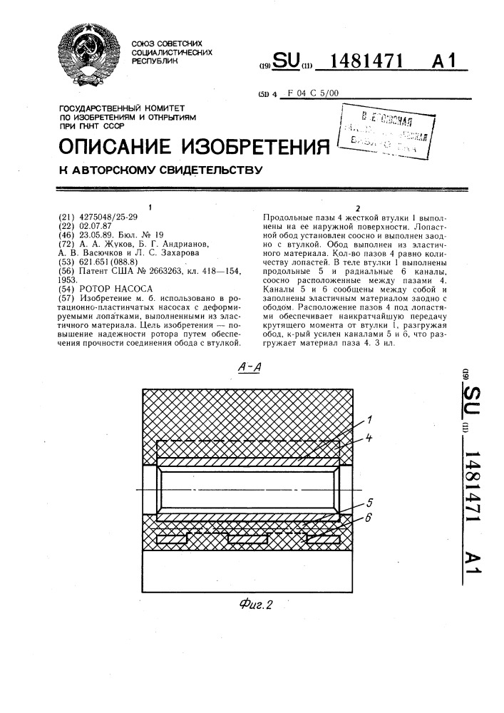 Ротор насоса (патент 1481471)