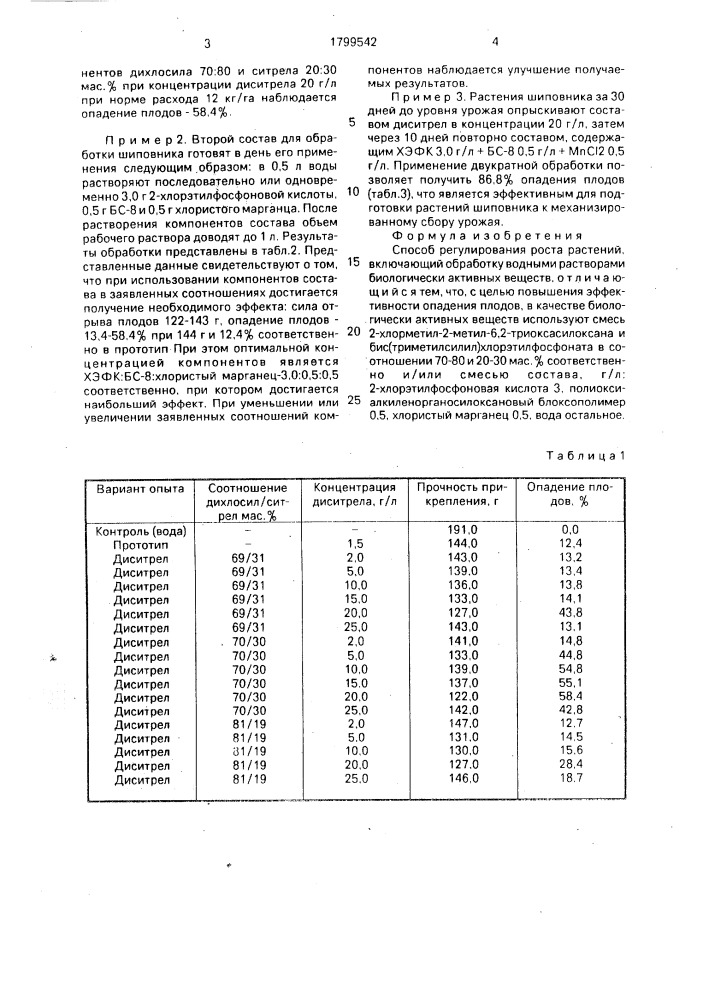 Способ регулирования роста растений (патент 1799542)