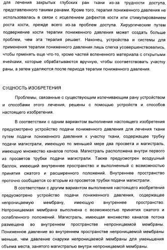 Устройство для лечения путем подкожной подачи пониженного давления с использованием разделения с помощью воздушного баллона (патент 2401652)