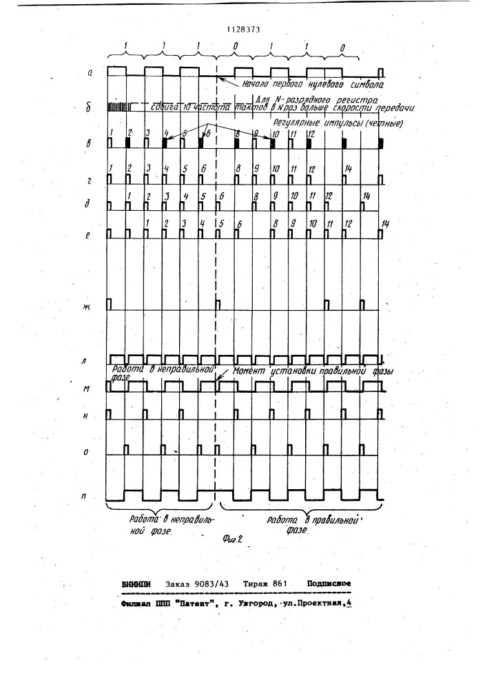 Формирователь синхроимпульсов биимпульсного кода (патент 1128373)