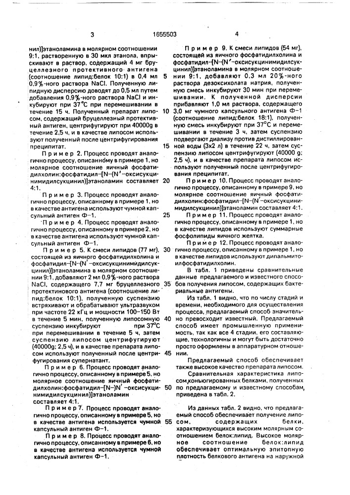 Способ получения липосом, конъюгированных с бактериальными антигенами (патент 1655503)