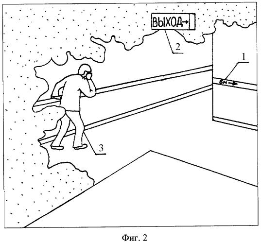 Способ эвакуации из среды с огнетушащим аэрозолем за счет направляющих фотолюминесцентных систем (патент 2419469)