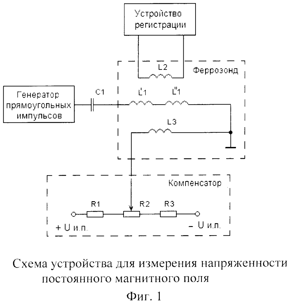 Устройство для измерения напряженности постоянного магнитного поля на базе феррозондового преобразователя (патент 2645840)