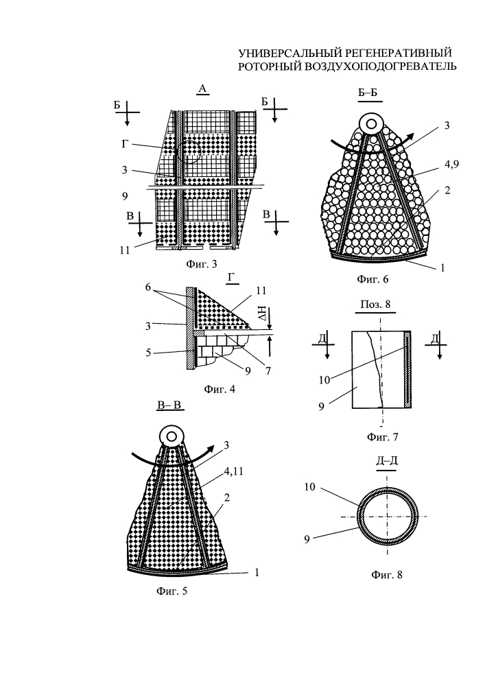 Универсальный регенеративный роторный воздухоподогреватель (патент 2616430)