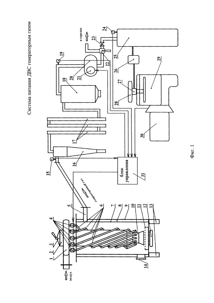 Система питания двигателя внутреннего сгорания генераторным газом (патент 2605870)