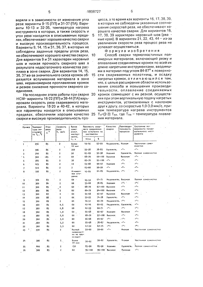 Способ сварки термопластичных полимерных материалов (патент 1808727)