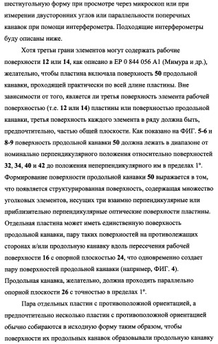 Пластина, содержащая кубические уголковые элементы, и световозвращающее покрытие (патент 2349941)