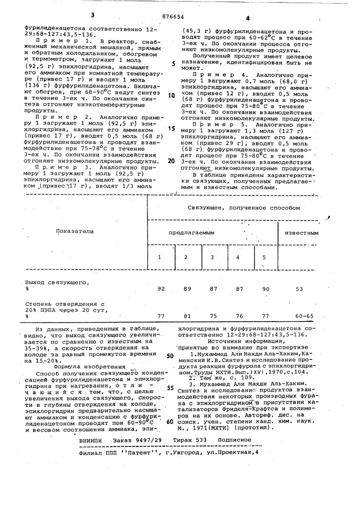 Способ получения связующего (патент 876654)