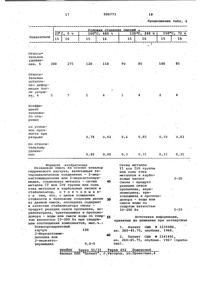 Резиновая смесь на основе эпихлоргидринового каучука (патент 990773)