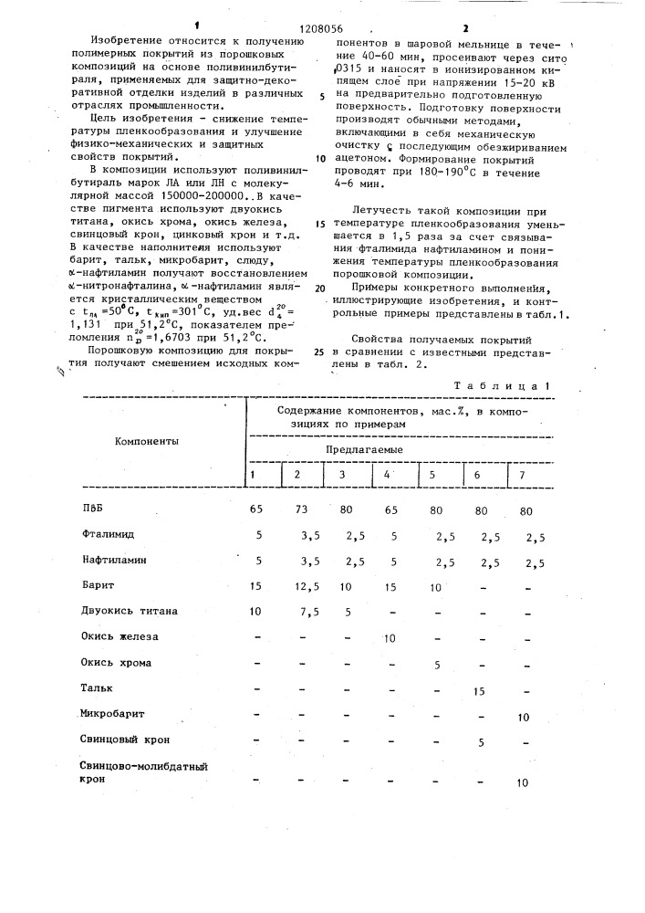 Порошковая композиция для покрытия (патент 1208056)