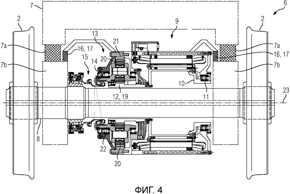 Поворотная тележка, имеющая привод колесной пары, опертый на опорные узлы (патент 2666504)