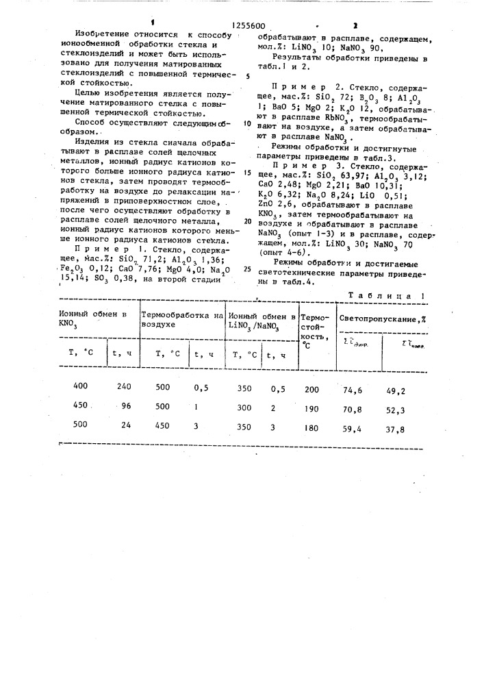 Способ обработки стекла (патент 1255600)