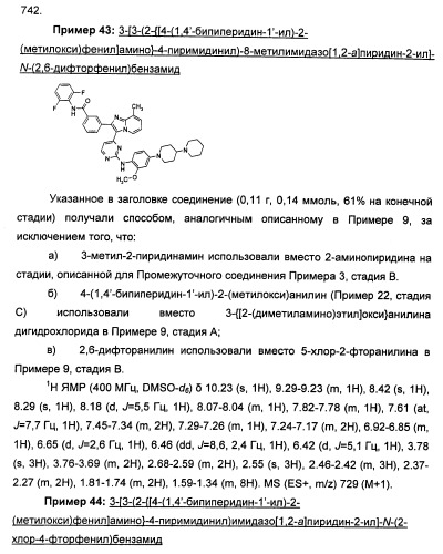 Имидазопиридиновые ингибиторы киназ (патент 2469036)