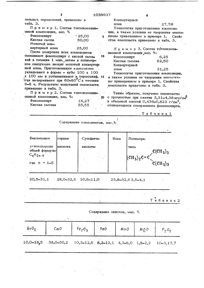 Композиция для получения пенопласта (патент 1039937)