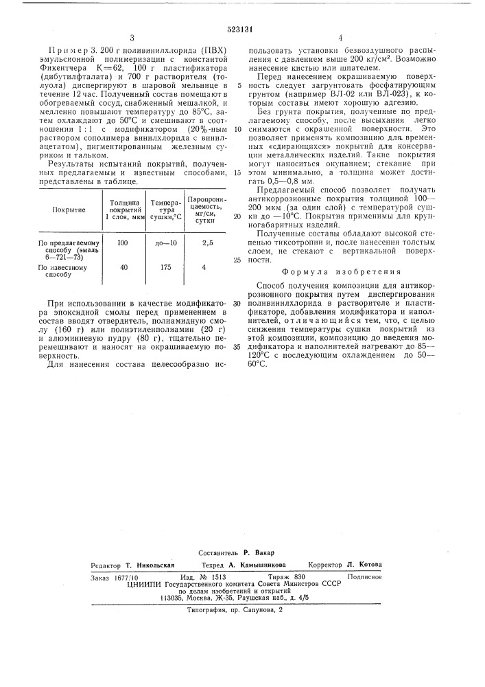 Способ получения композиции для антикоррозионного покрытия (патент 523131)