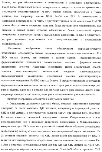 Fc-эритропоэтин слитый белок с улучшенной фармакокинетикой (патент 2370276)