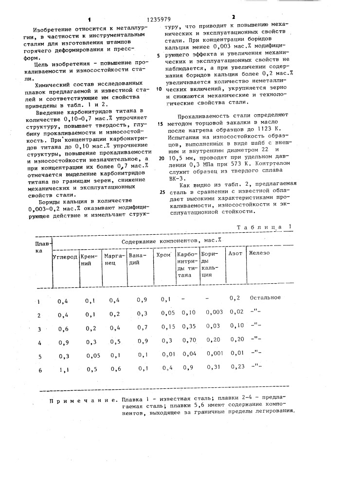 Сталь (патент 1235979)