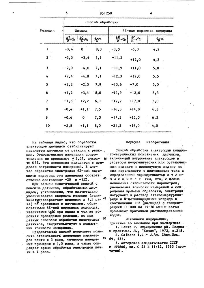 Способ обработки электродов (патент 851250)