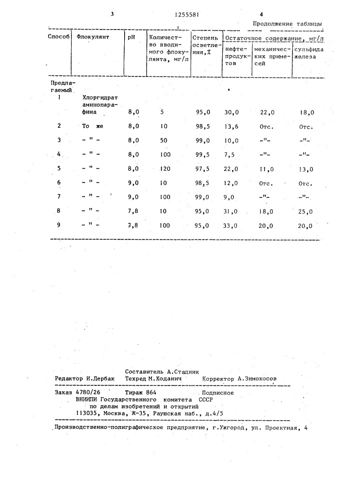 Способ очистки сточных вод от взвешенных частиц (патент 1255581)