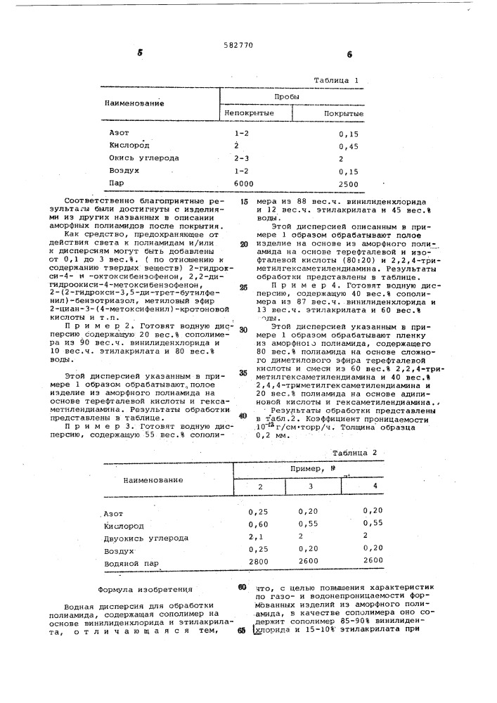 Водная дисперсия (патент 582770)