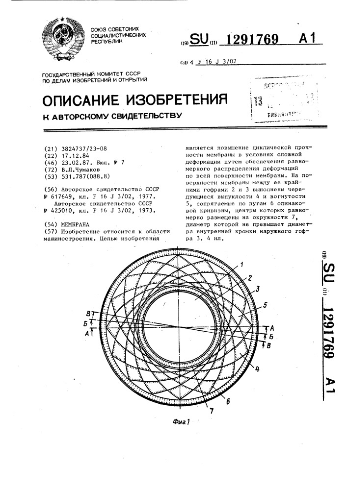 Мембрана (патент 1291769)