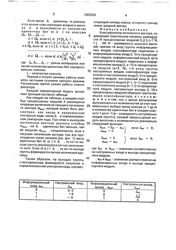 Классификатор логического вектора (патент 1683003)
