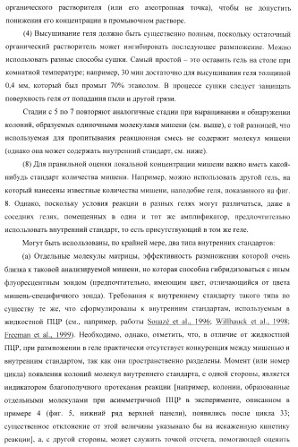 Бесконтактные способы обнаружения молекулярных колоний, наборы реагентов и устройство для их осуществления (патент 2394915)