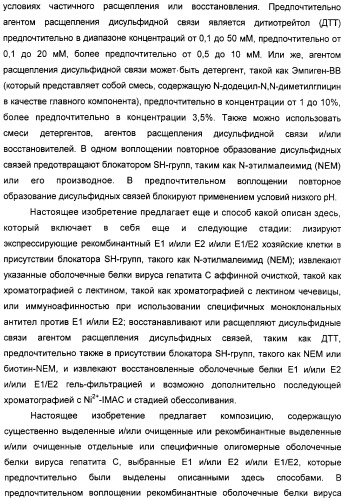 Очищенные оболочечные белки вируса гепатита с для диагностического и терапевтического применения (патент 2319505)