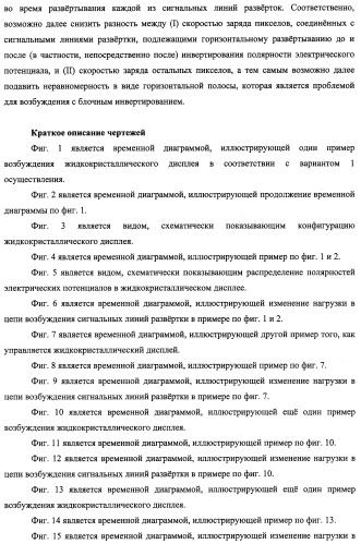 Жидкокристаллический дисплей, способ возбуждения жидкокристаллического дисплея и телевизионный приемник (патент 2483361)