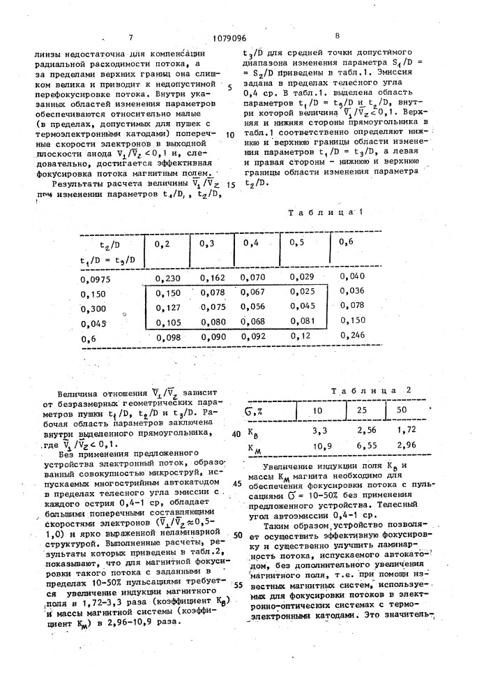 Электронная пушка (патент 1079096)