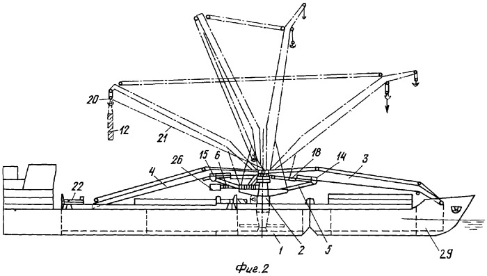 Плавучий подъемный кран большой грузоподъемности (патент 2258026)