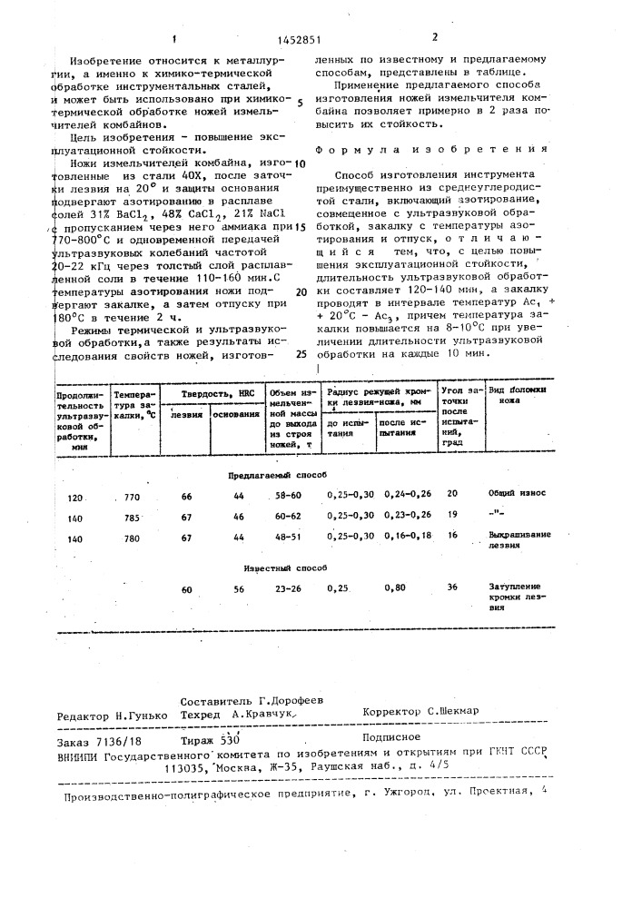 Способ изготовления инструмента (патент 1452851)