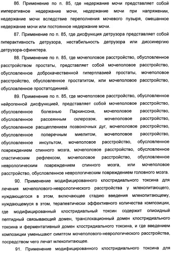 Способы лечения мочеполовых-неврологических расстройств с использованием модифицированных клостридиальных токсинов (патент 2491086)