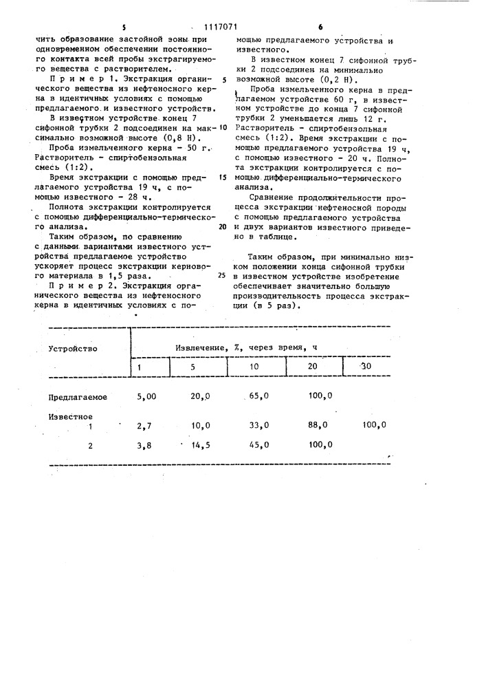 Устройство для экстрагирования органических веществ (патент 1117071)
