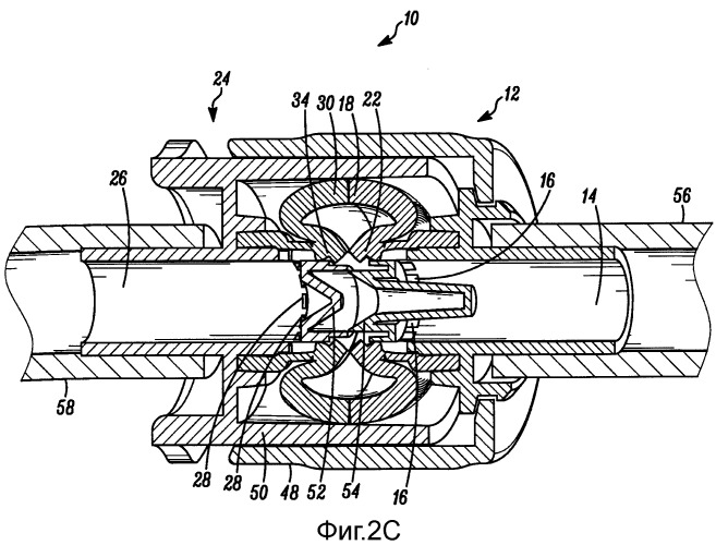 Стерильный соединитель с нестерильным изгибаемым кольцом и способ (патент 2537781)