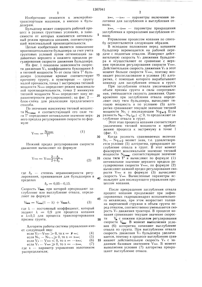 Способ управления процессом копания (патент 1307041)