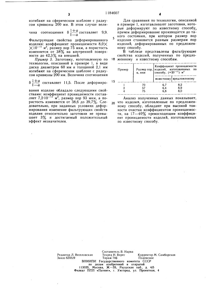 Способ получения пористых спеченных изделий (патент 1184607)