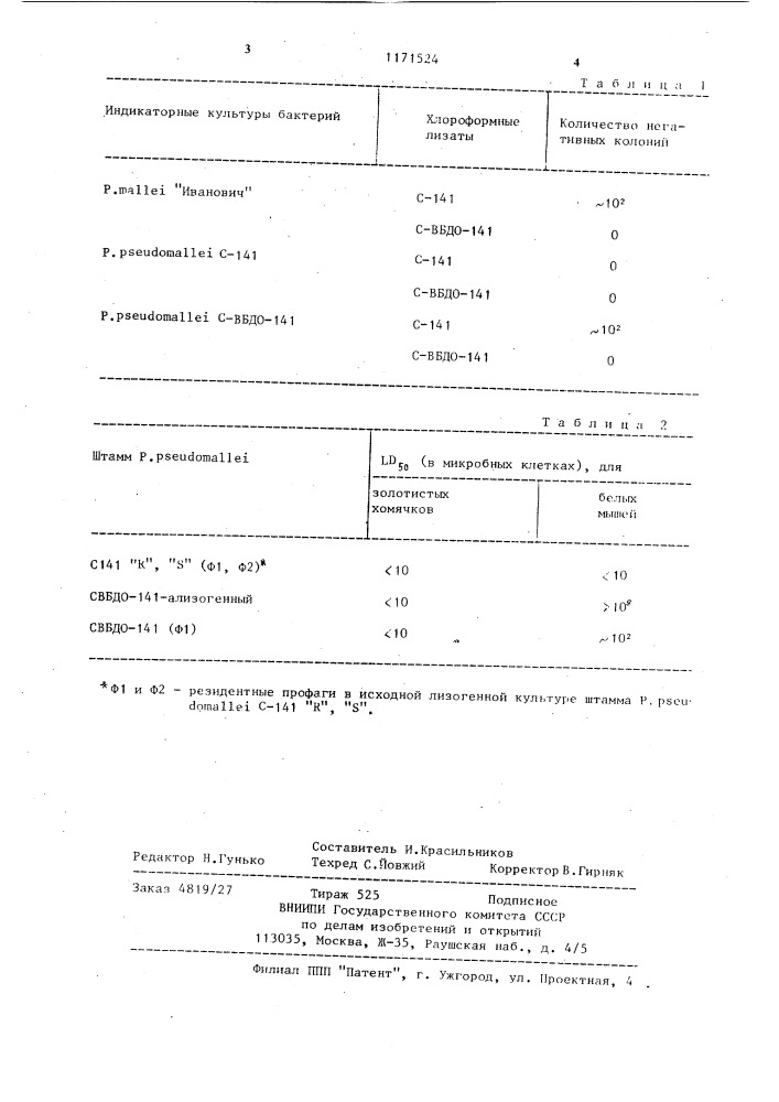Штамм @ @ свбдо-141,используемый для изучения лизогенной конверсии у @ @ (патент 1171524)