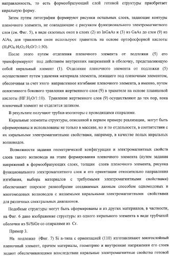 Структура с киральными электромагнитными свойствами и способ ее изготовления (варианты) (патент 2317942)